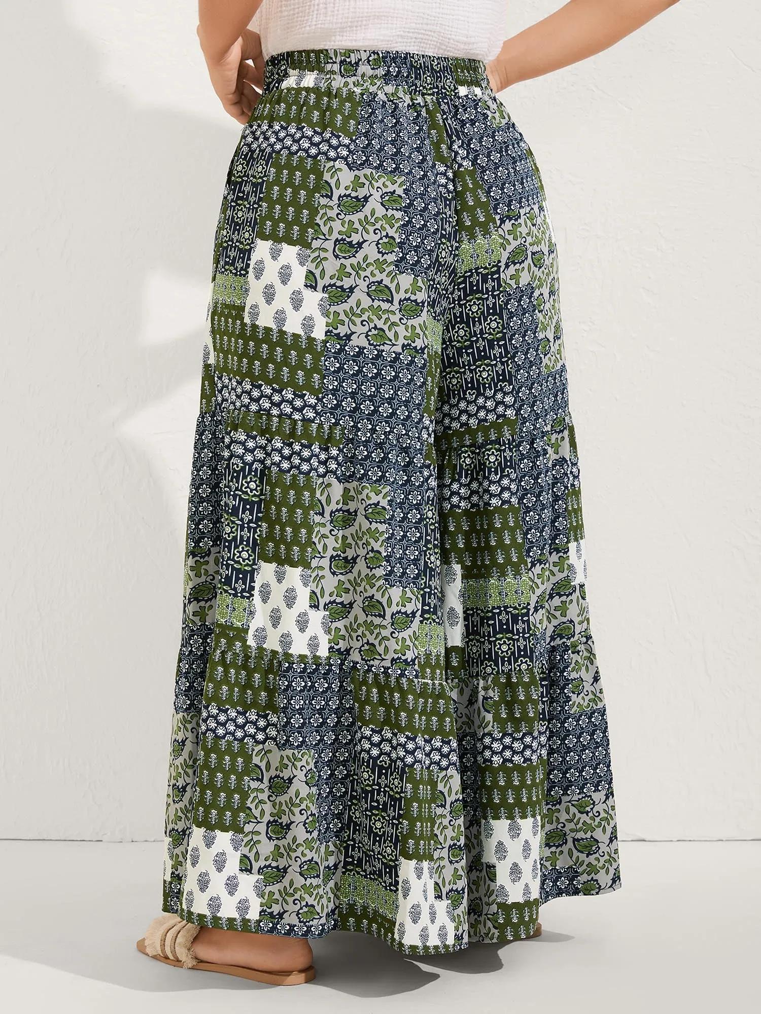 Floral Collage Drawstring Wide-Leg Pants sold by Bloomchic product image thumbnail 5