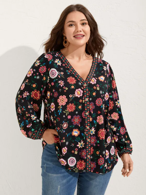 Rayon Colorful Button Front Shirt sold by Bloomchic