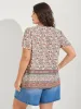 Sheer Lace Ruffled Neck Floral Blouse sold by Bloomchic