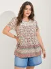 Sheer Lace Ruffled Neck Floral Blouse sold by Bloomchic