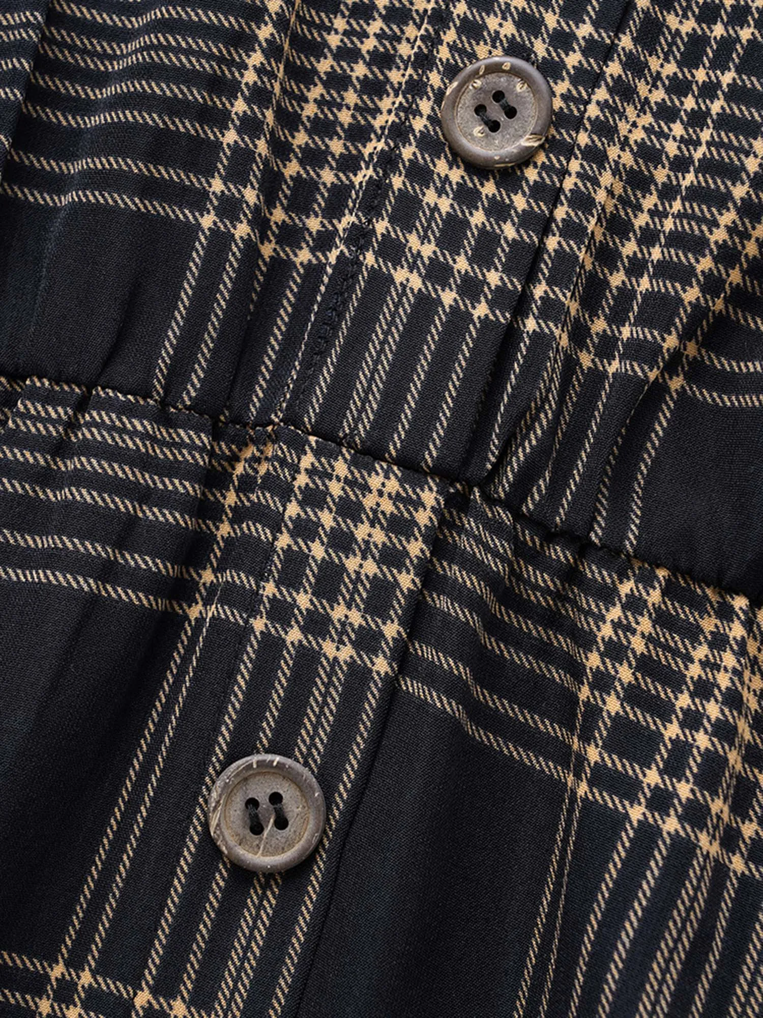 Plaid Shirt Collar Belted Midi Dress sold by Bloomchic product image thumbnail 5