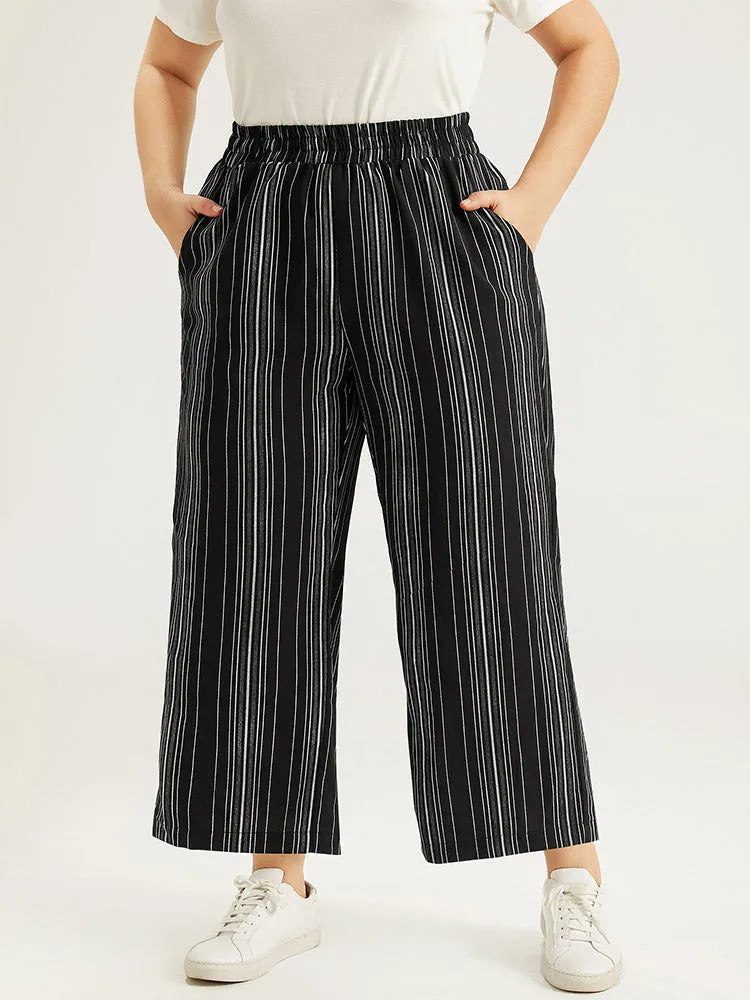 Striped Elastic Waist Straight Leg Pants sold by Bloomchic product image thumbnail 2