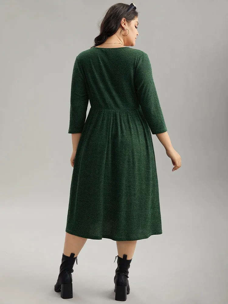 Plain Textured Pocket Wrap Dress sold by Bloomchic product image thumbnail 3