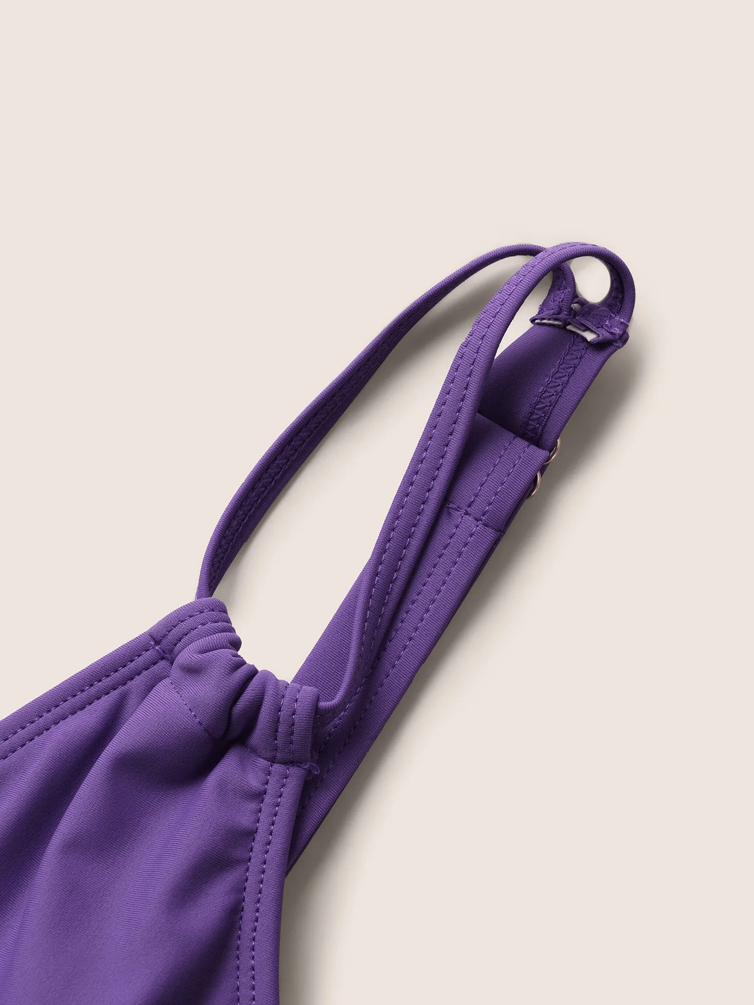 V Neck Solid Tie Knot Ruffles Swim Dress sold by Bloomchic product image thumbnail 5