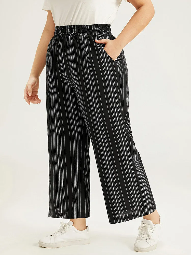 Striped Elastic Waist Straight Leg Pants sold by Bloomchic product image thumbnail 3