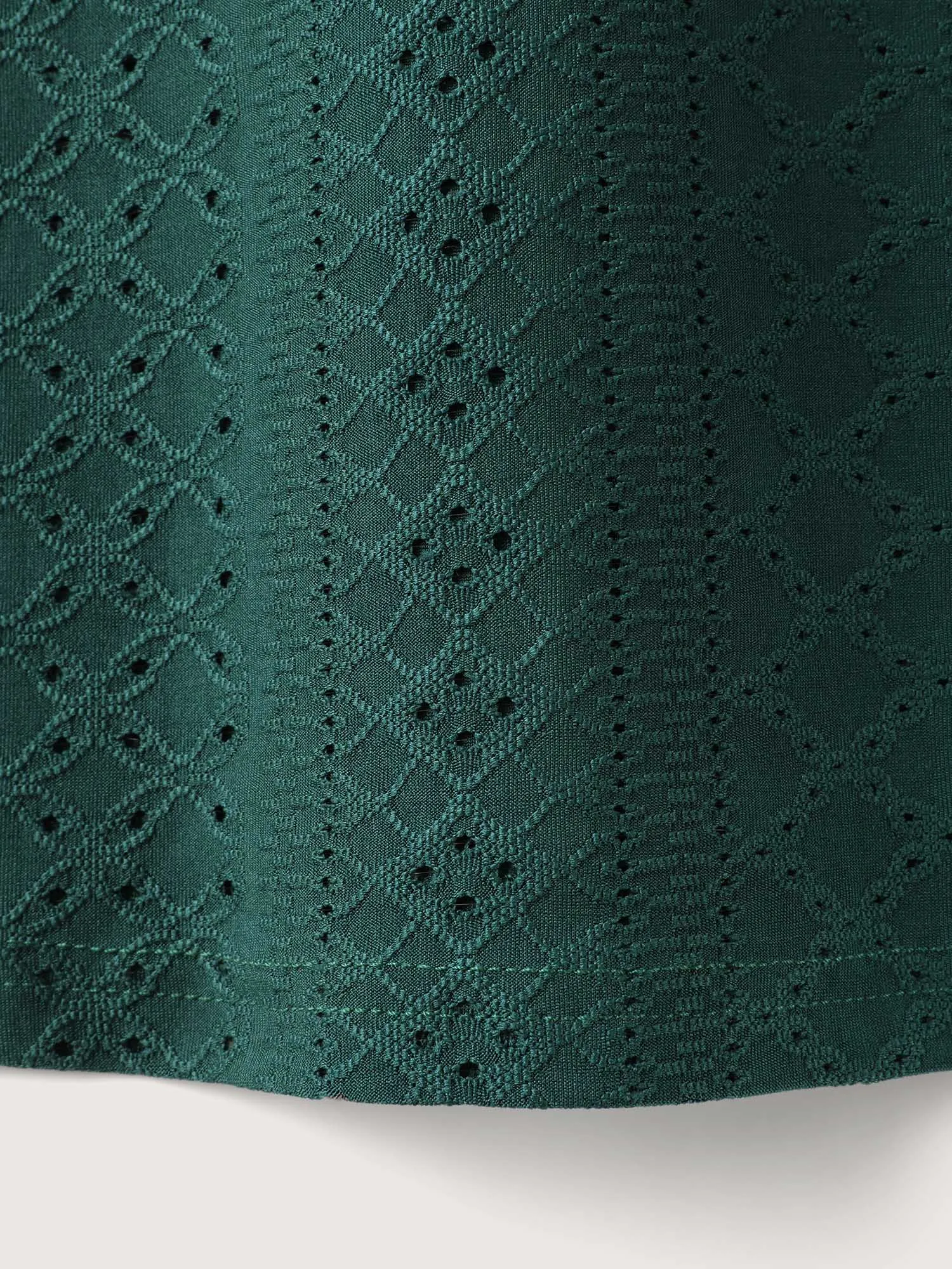 Eyelet Trim Lace Cut-Out Solid T-Shirt sold by Bloomchic product image thumbnail 5