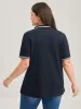 Textured Polo Collar Solid T-Shirt sold by Bloomchic