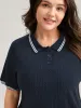Textured Polo Collar Solid T-Shirt sold by Bloomchic