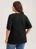 Pearl Petal Sleeve Neck Cut-Out Blouse sold by Bloomchic
