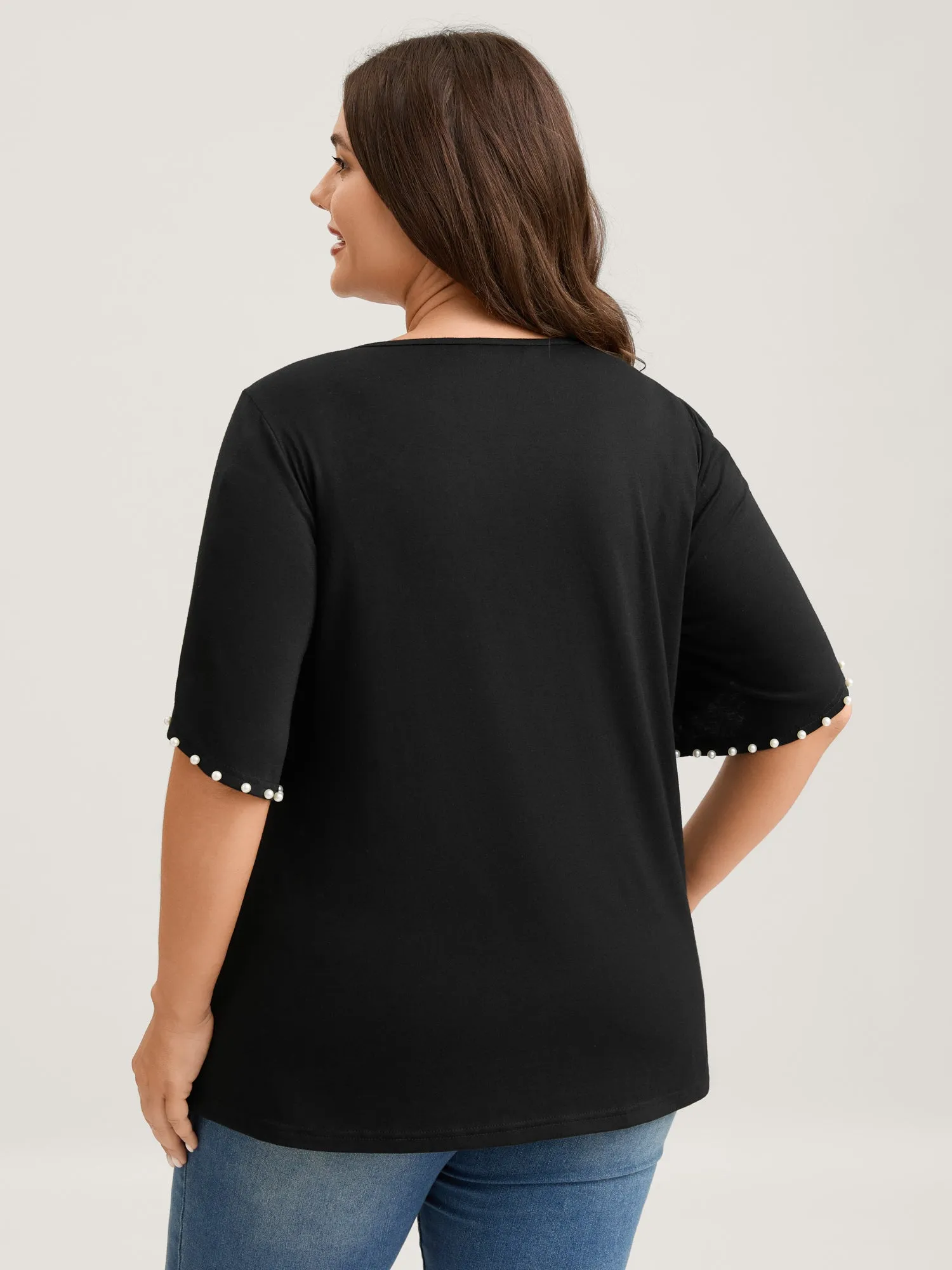 Pearl Petal Sleeve Neck Cut-Out Blouse sold by Bloomchic product image thumbnail 4