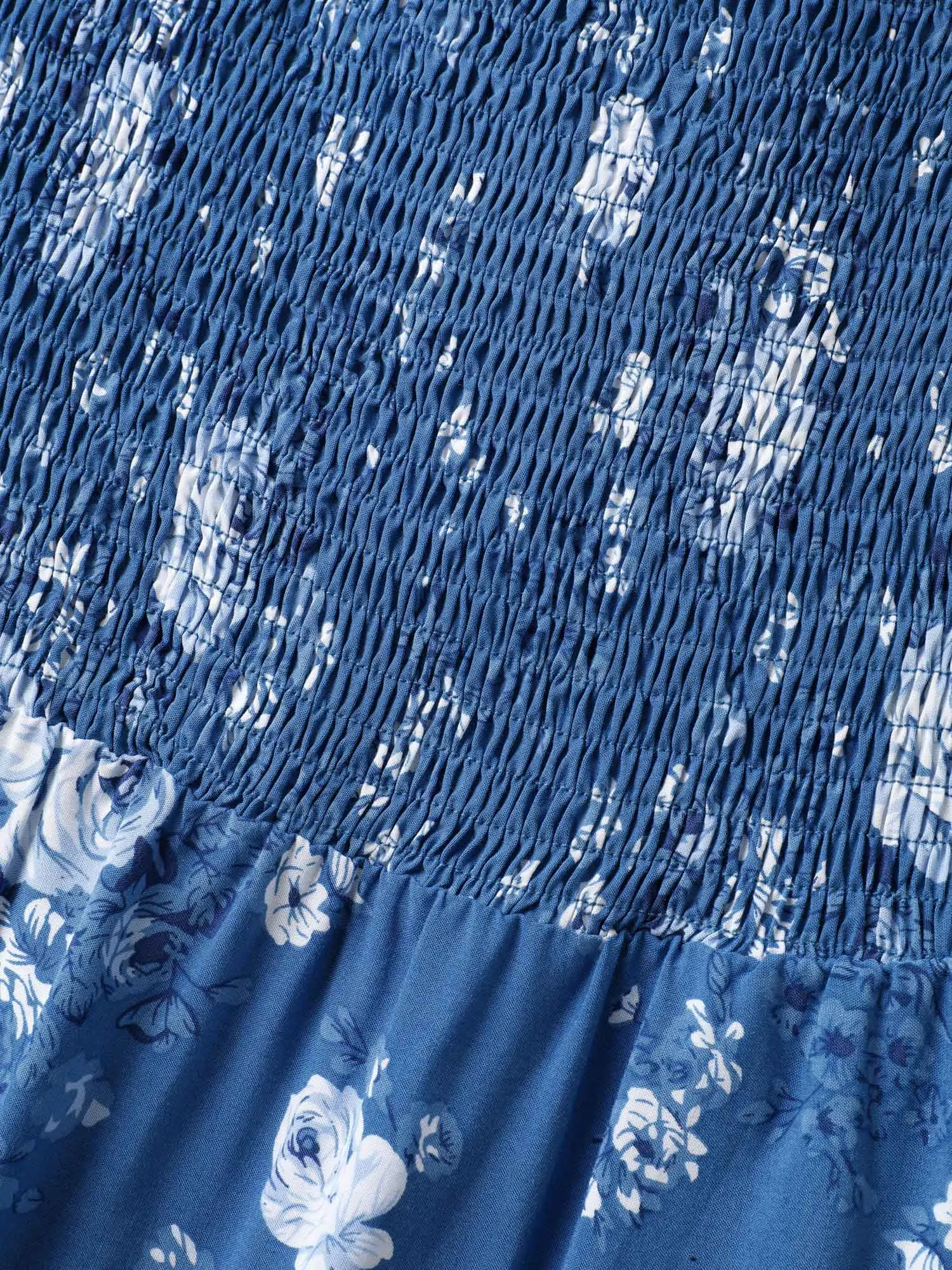 Rosy Print Shirred Bust Pockets Midi Dress sold by Bloomchic product image thumbnail 5