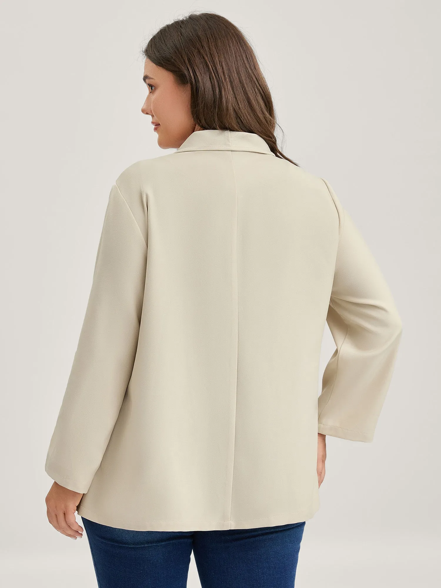 Tab Sleeve Open-Front Folded Hem Jacket sold by Bloomchic product image thumbnail 4