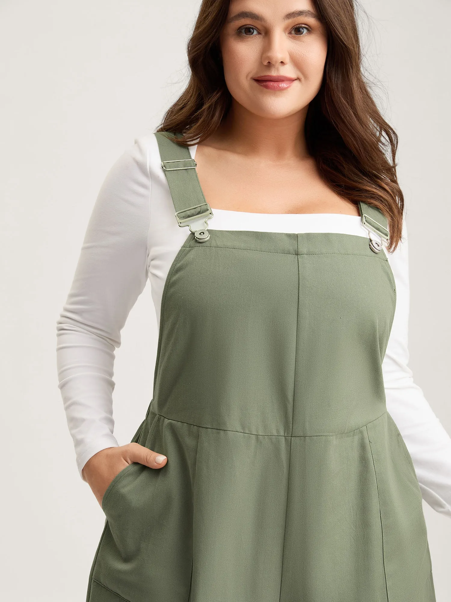 Pure Cotton Cuffed Hem Stretchy Waist Jumpsuit sold by Bloomchic product image thumbnail 2