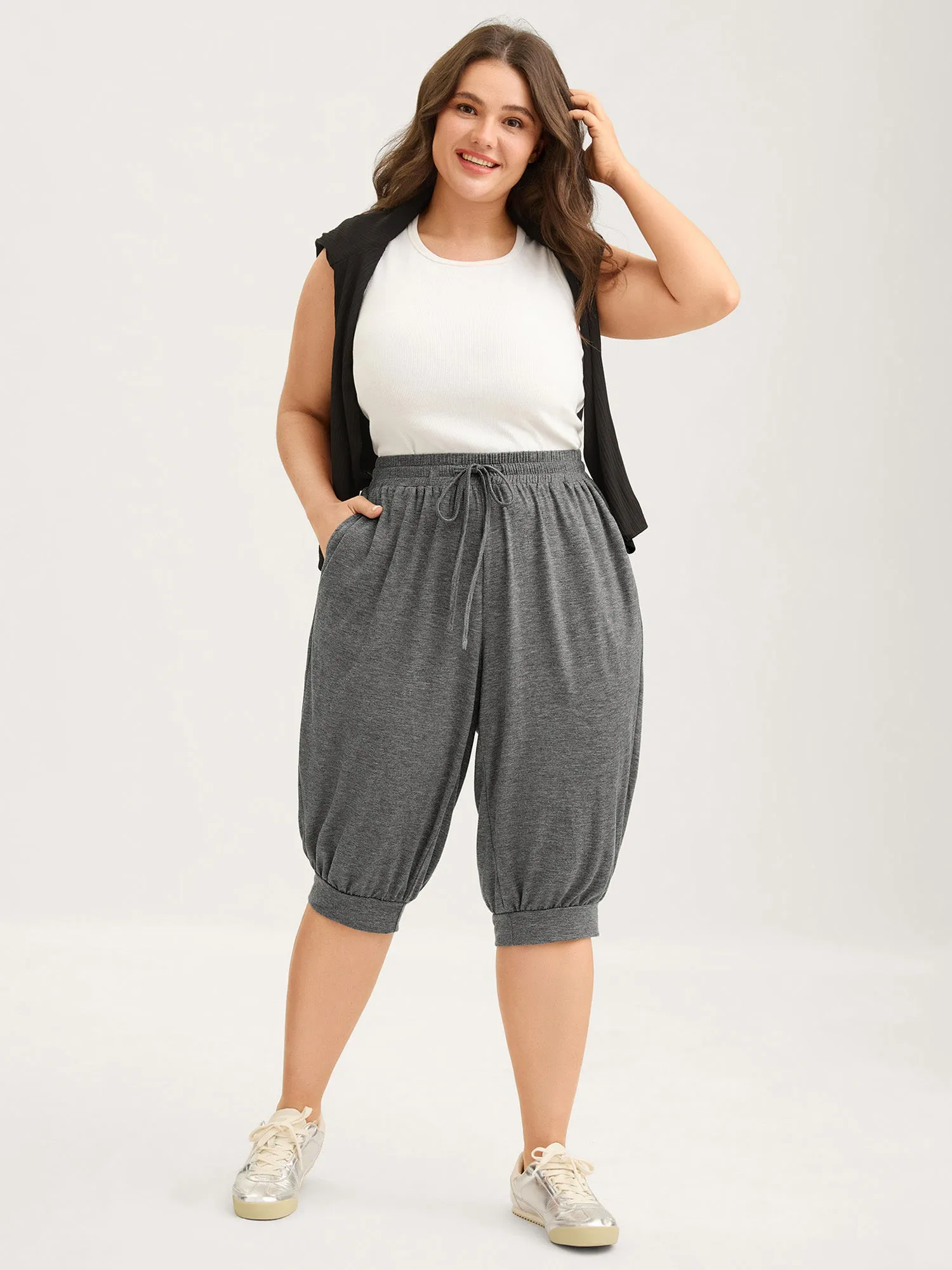 Stretchy Waist Cuffed Lounge Bottoms sold by Bloomchic product image thumbnail 3