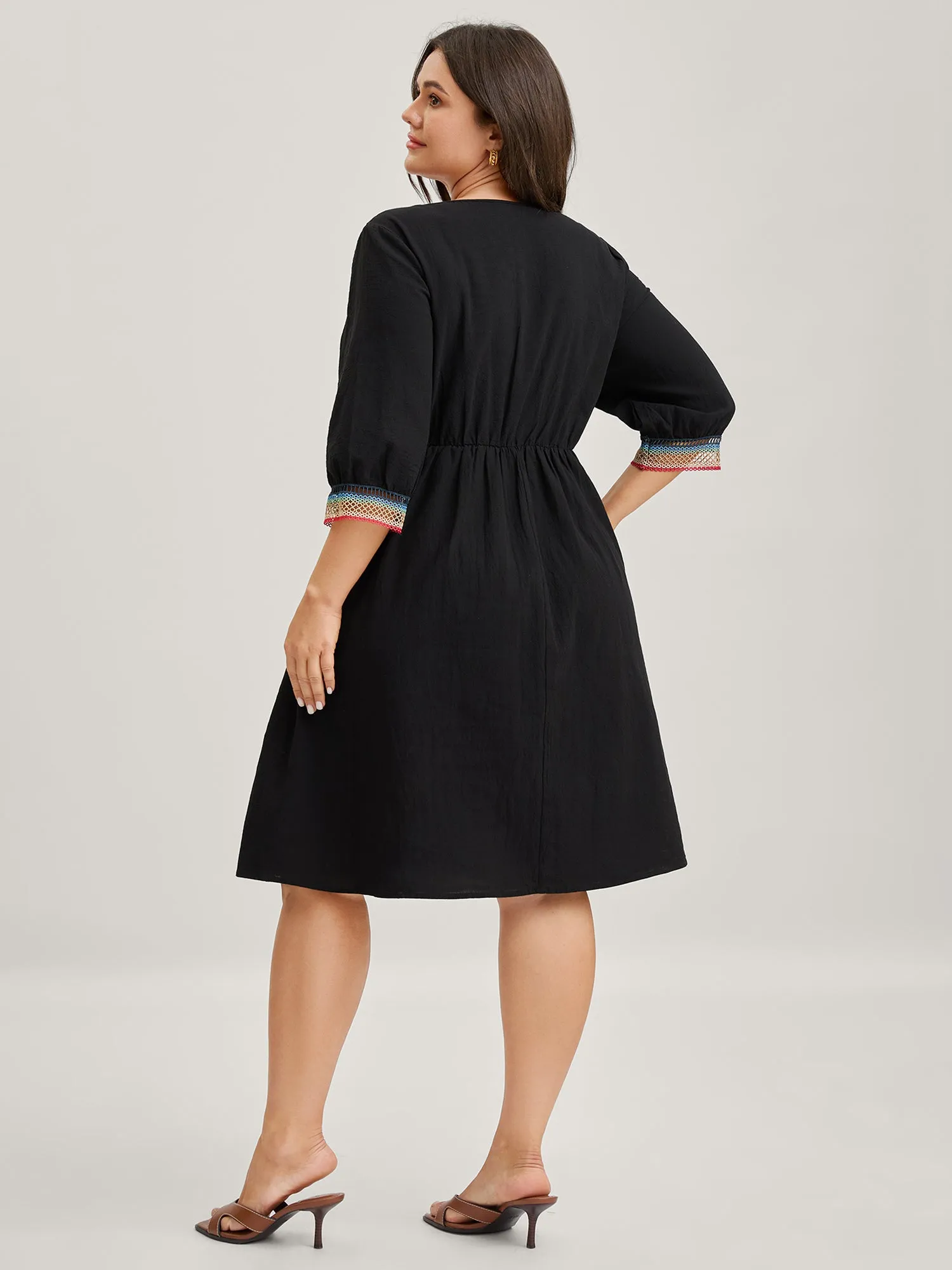 Pure Cotton Colorful Lace Midi Dress sold by Bloomchic product image thumbnail 4