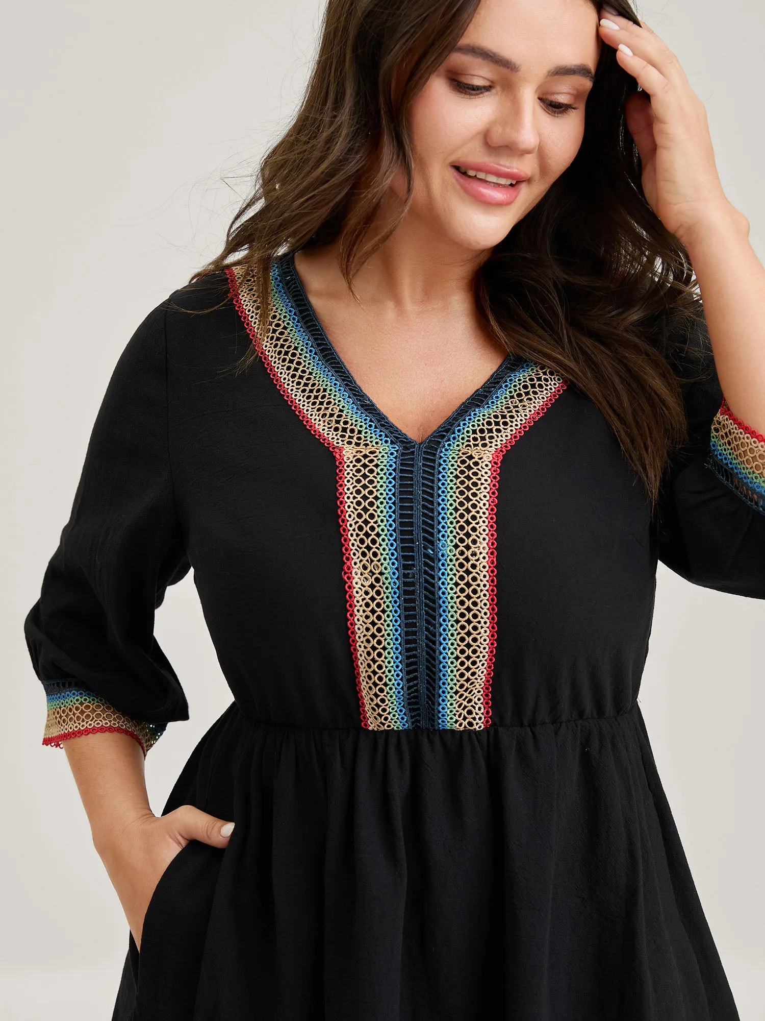 Pure Cotton Colorful Lace Midi Dress sold by Bloomchic product image thumbnail 3