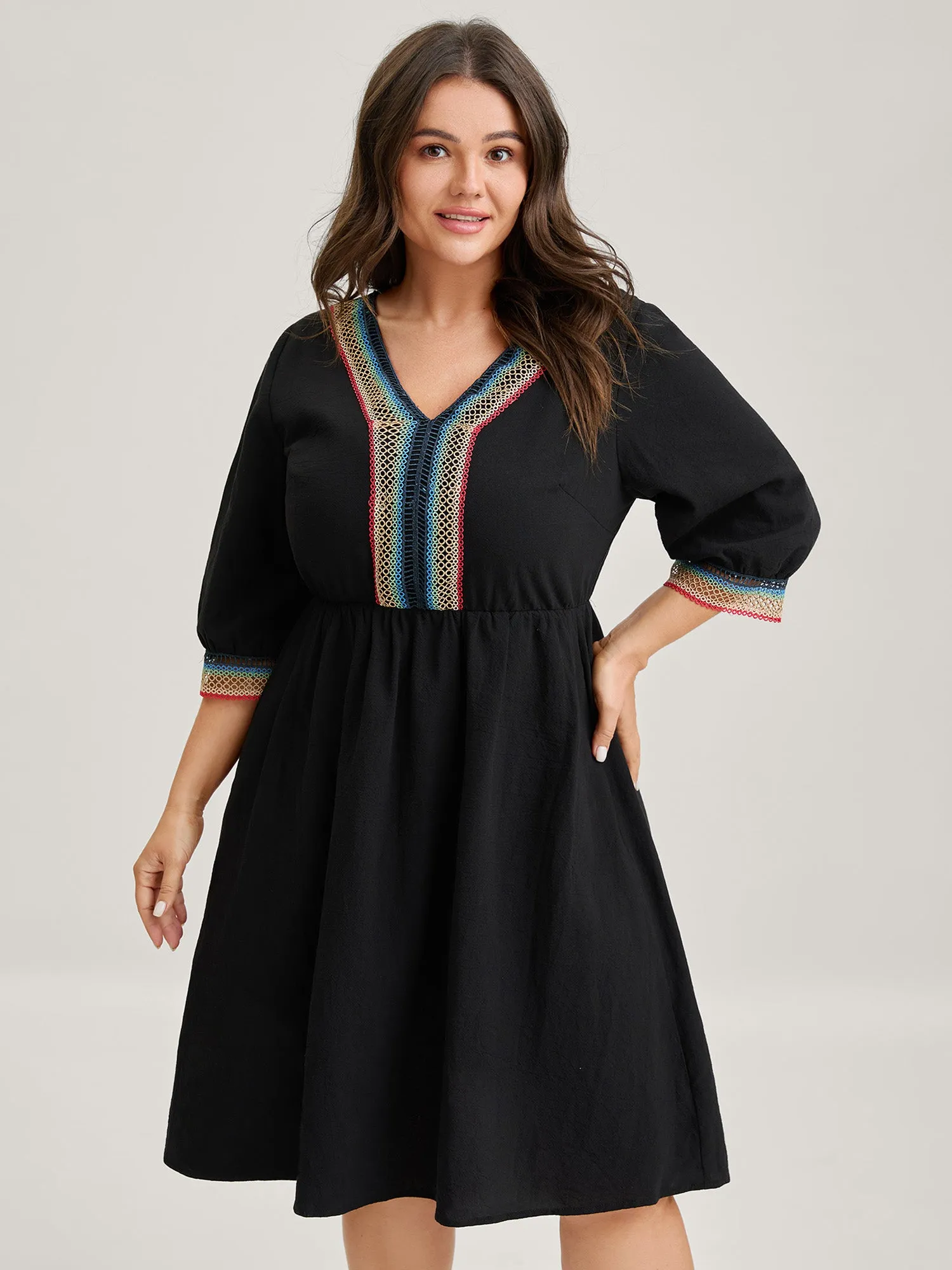 Pure Cotton Colorful Lace Midi Dress sold by Bloomchic product image thumbnail 2