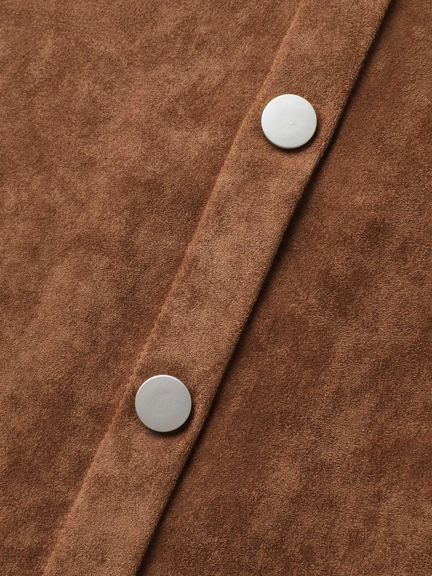 Suede Button Placket Sweetheart Mini Dress sold by Bloomchic product image thumbnail 5