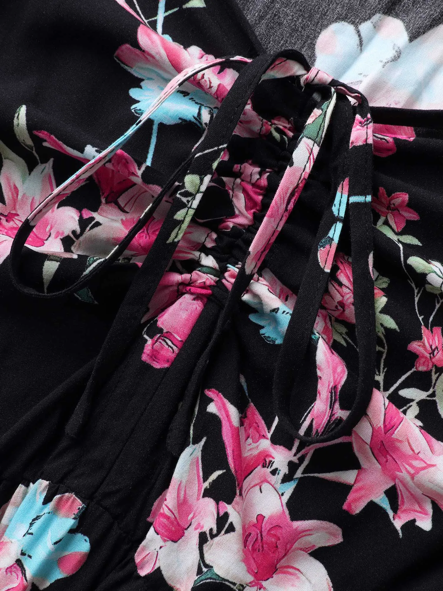 Floral Adjustable Bust Drawstring Midi Dress sold by Bloomchic product image thumbnail 5