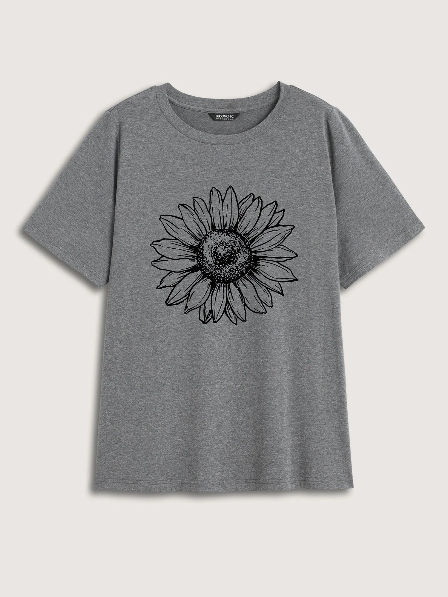 Sunkissed Sunflower Round Neck T-Shirt sold by Bloomchic