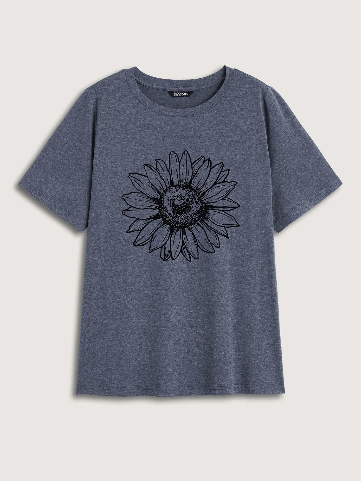 Sunkissed Sunflower Round Neck T-Shirt sold by Bloomchic product image thumbnail 5