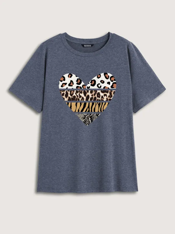 Wild at Heart Round Neck T-Shirt sold by Bloomchic