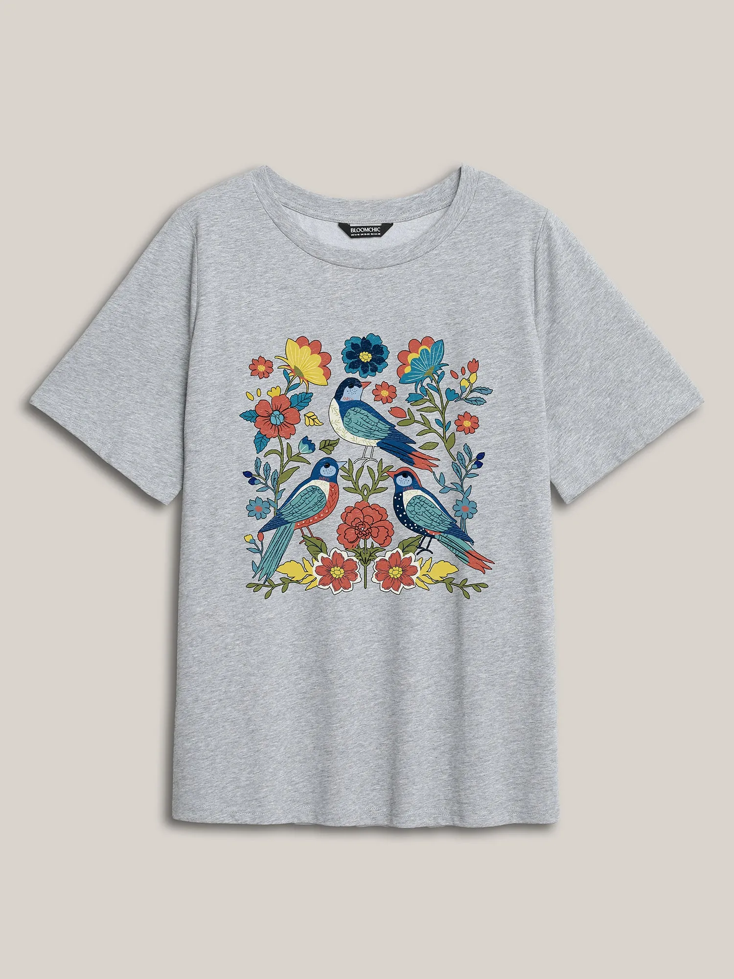 Little Birdie Print Round Neck T-Shirt sold by Bloomchic product image thumbnail 5