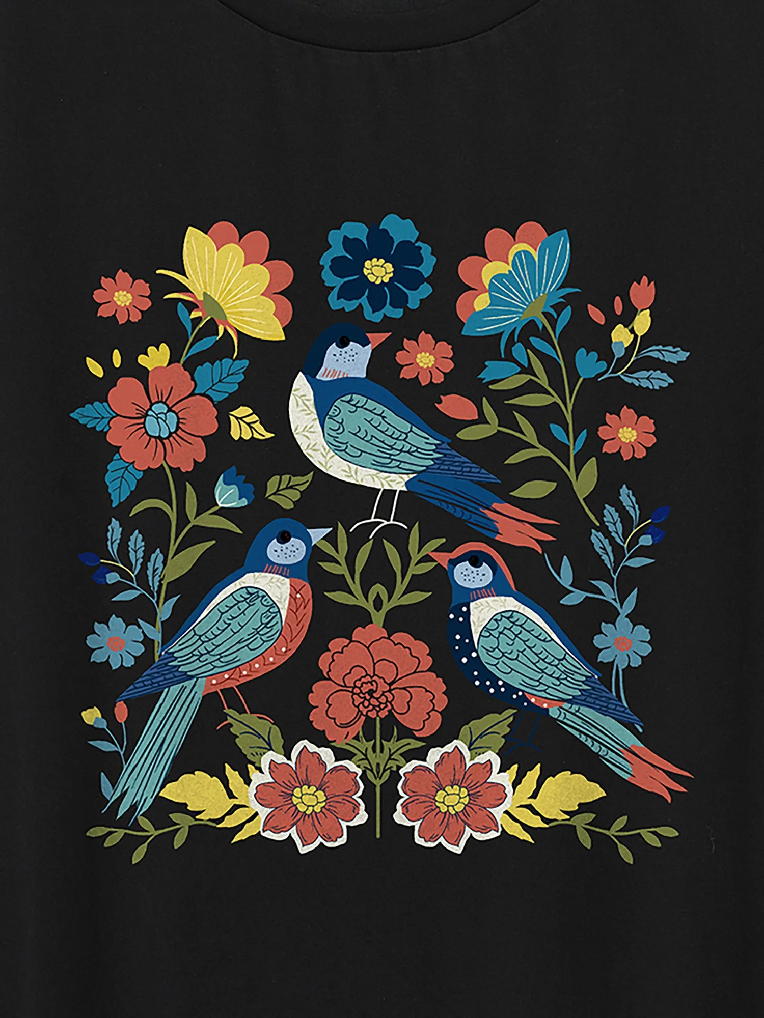 Little Birdie Print Round Neck T-Shirt sold by Bloomchic product image thumbnail 2