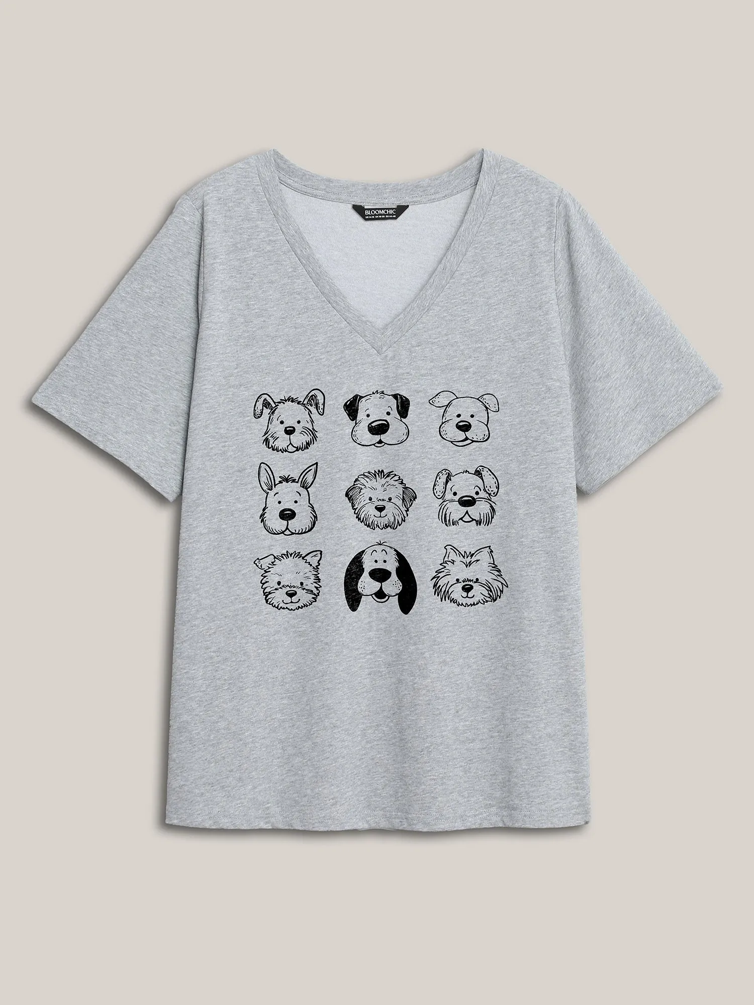 Hello Puppies V-Neck T-Shirt sold by Bloomchic product image thumbnail 5