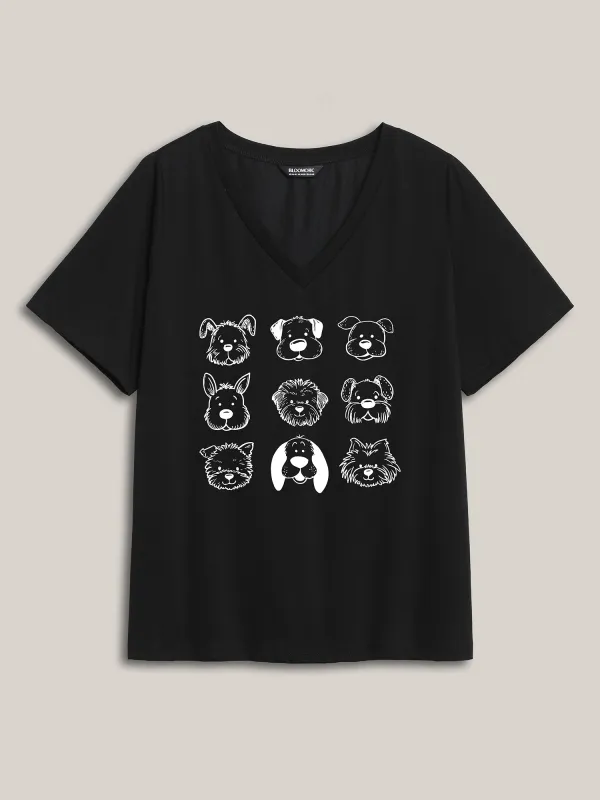 Hello Puppies V-Neck T-Shirt sold by Bloomchic