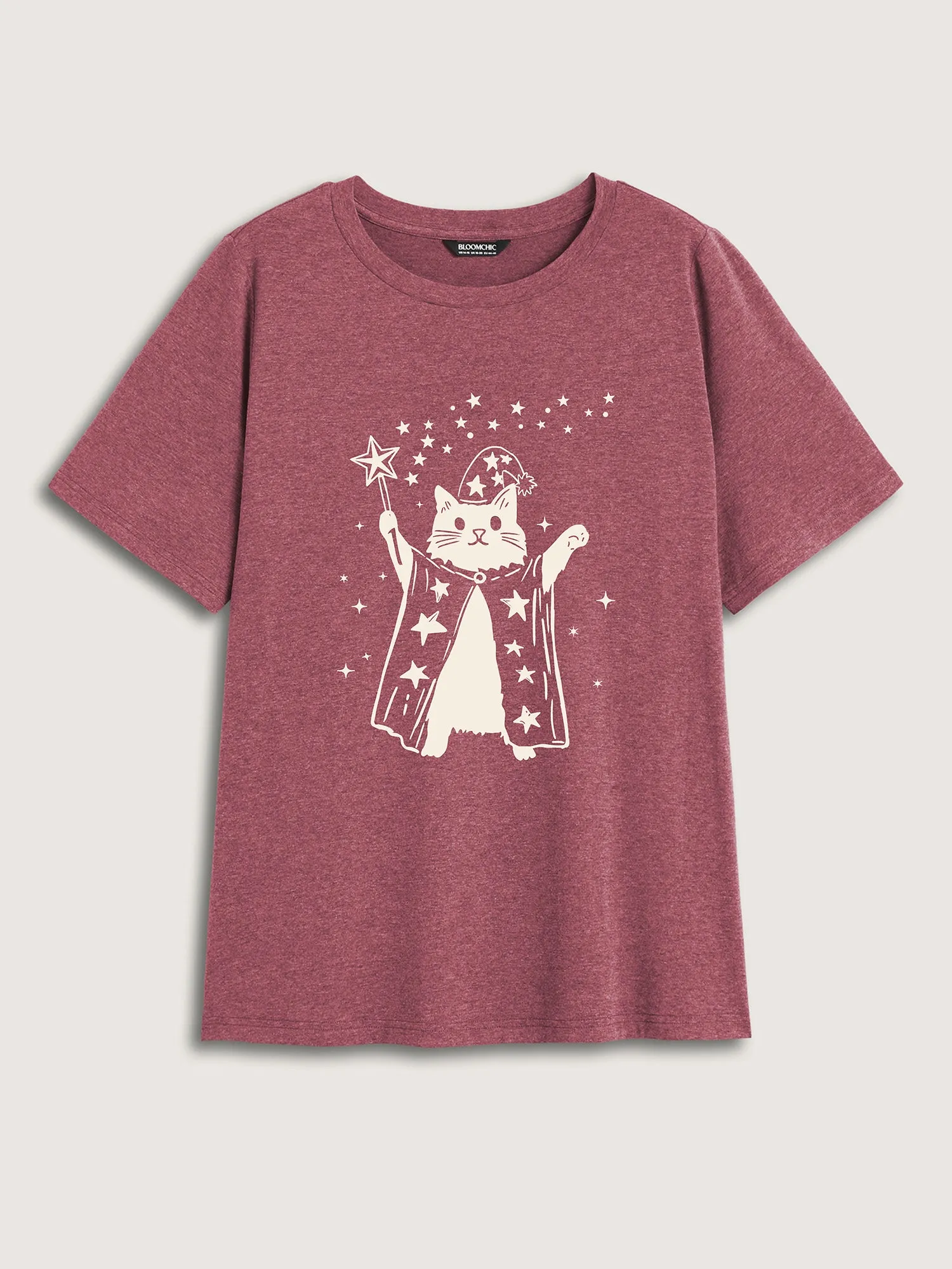 Magical Cat Round Neck T-Shirt sold by Bloomchic