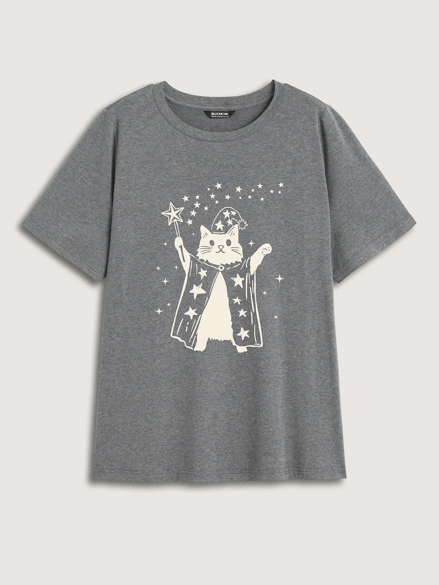 Magical Cat Round Neck T-Shirt sold by Bloomchic product image thumbnail 5