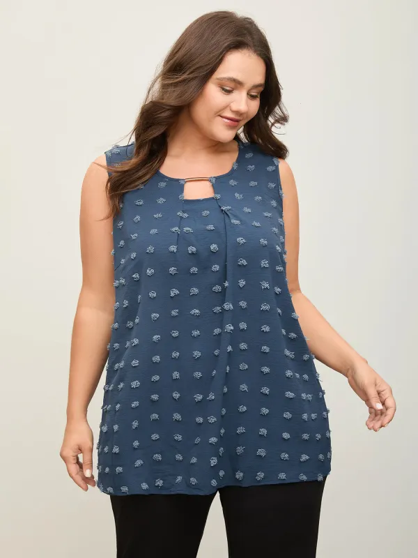 Textured Dots Metal Detail Tank Top sold by Bloomchic