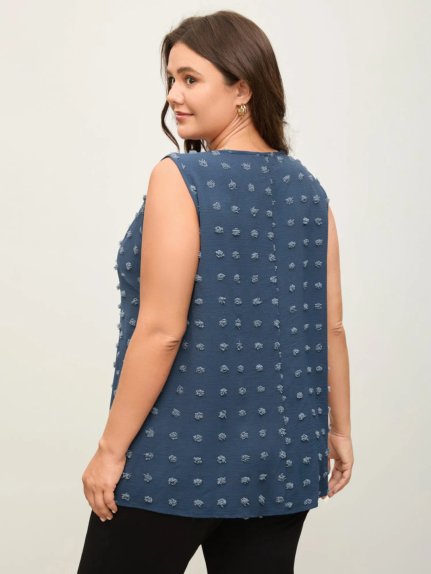 Textured Dots Metal Detail Tank Top sold by Bloomchic product image thumbnail 4