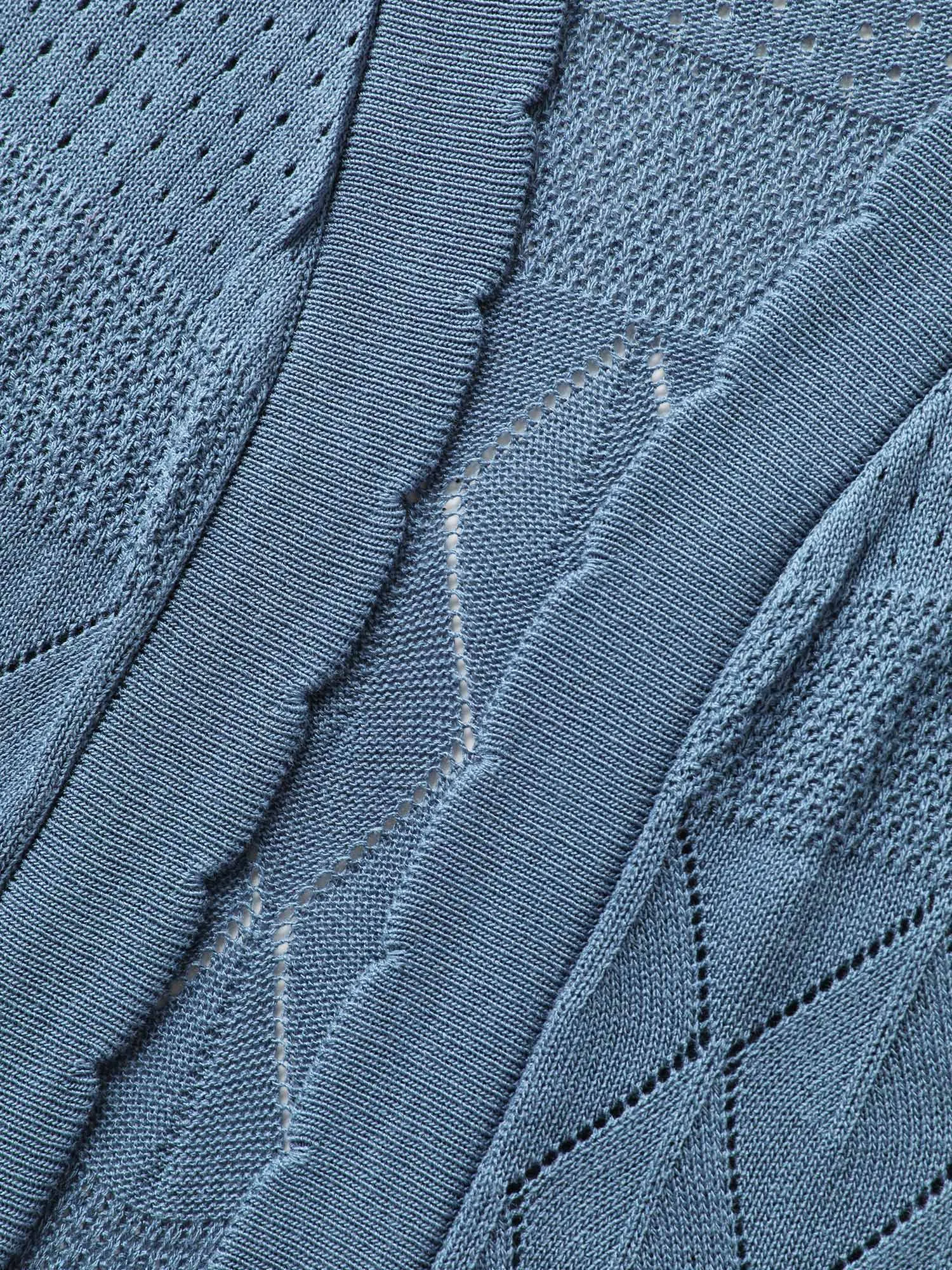 Textured Arc Hem Front-Open Lightweight Cardigan sold by Bloomchic product image thumbnail 5