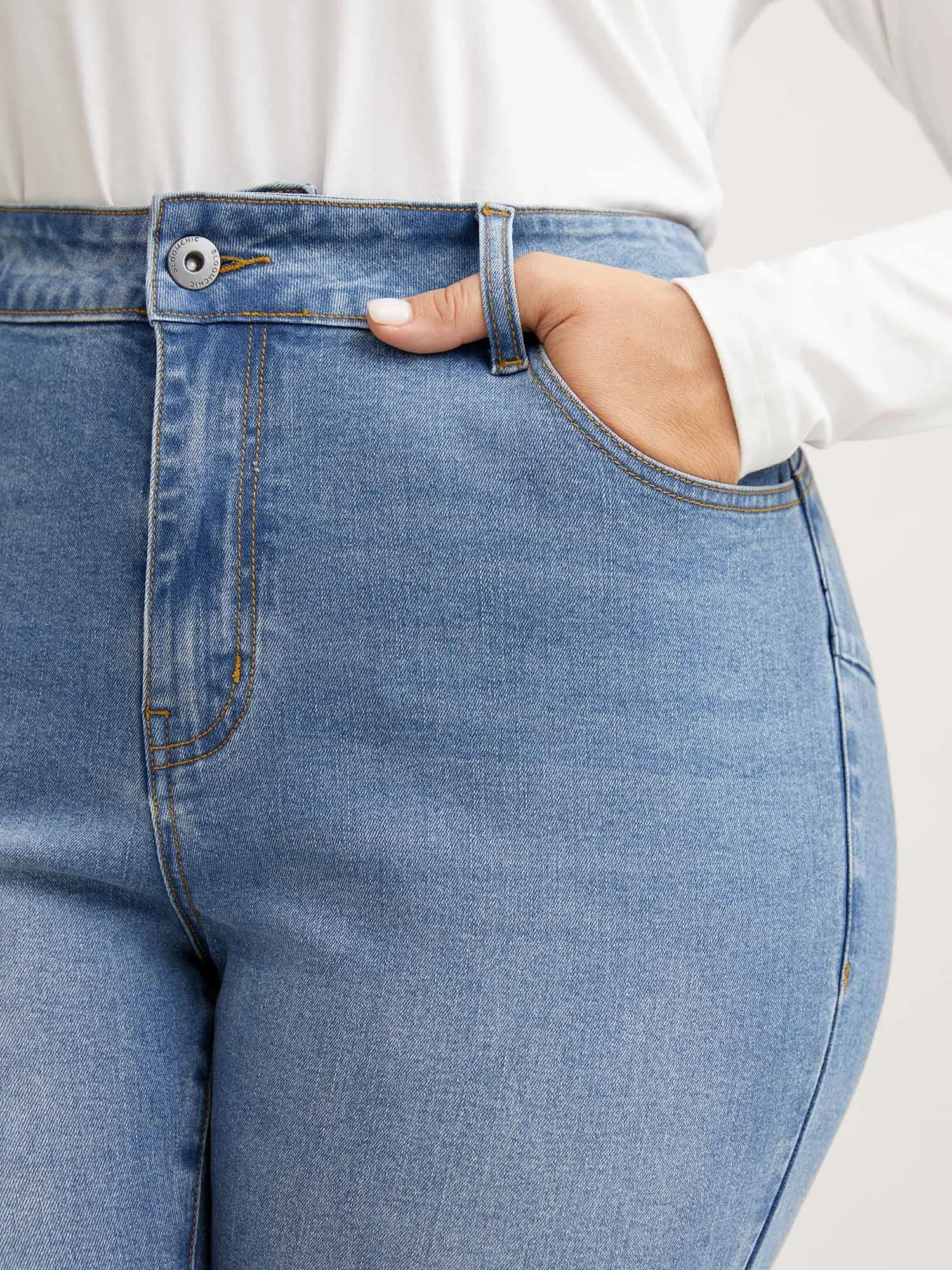 Butt-Lift Bootcut Mid Rise Jeans sold by Bloomchic product image thumbnail 3