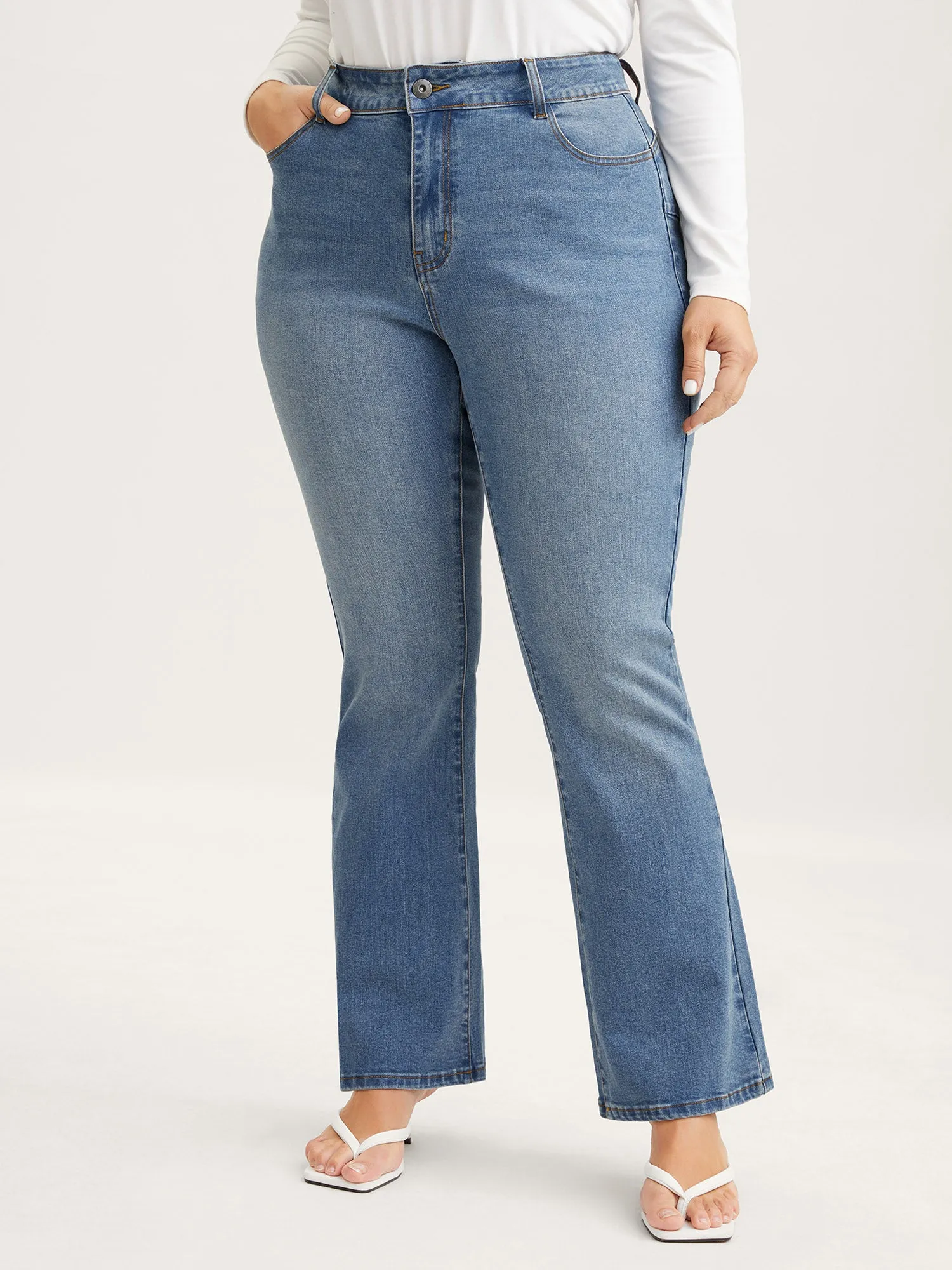Butt-Lift Bootcut Mid Rise Jeans sold by Bloomchic product image thumbnail 2