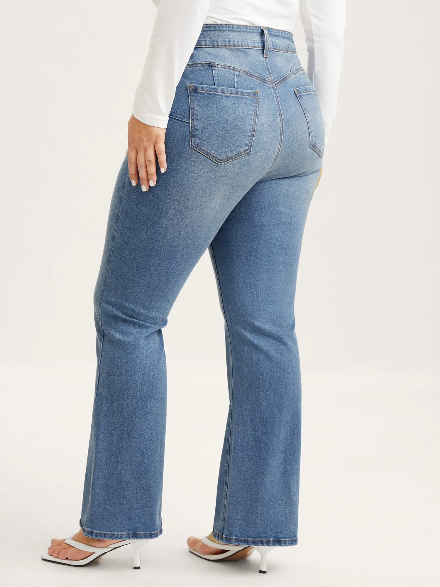Butt-Lift Bootcut Mid Rise Jeans sold by Bloomchic product image thumbnail 5