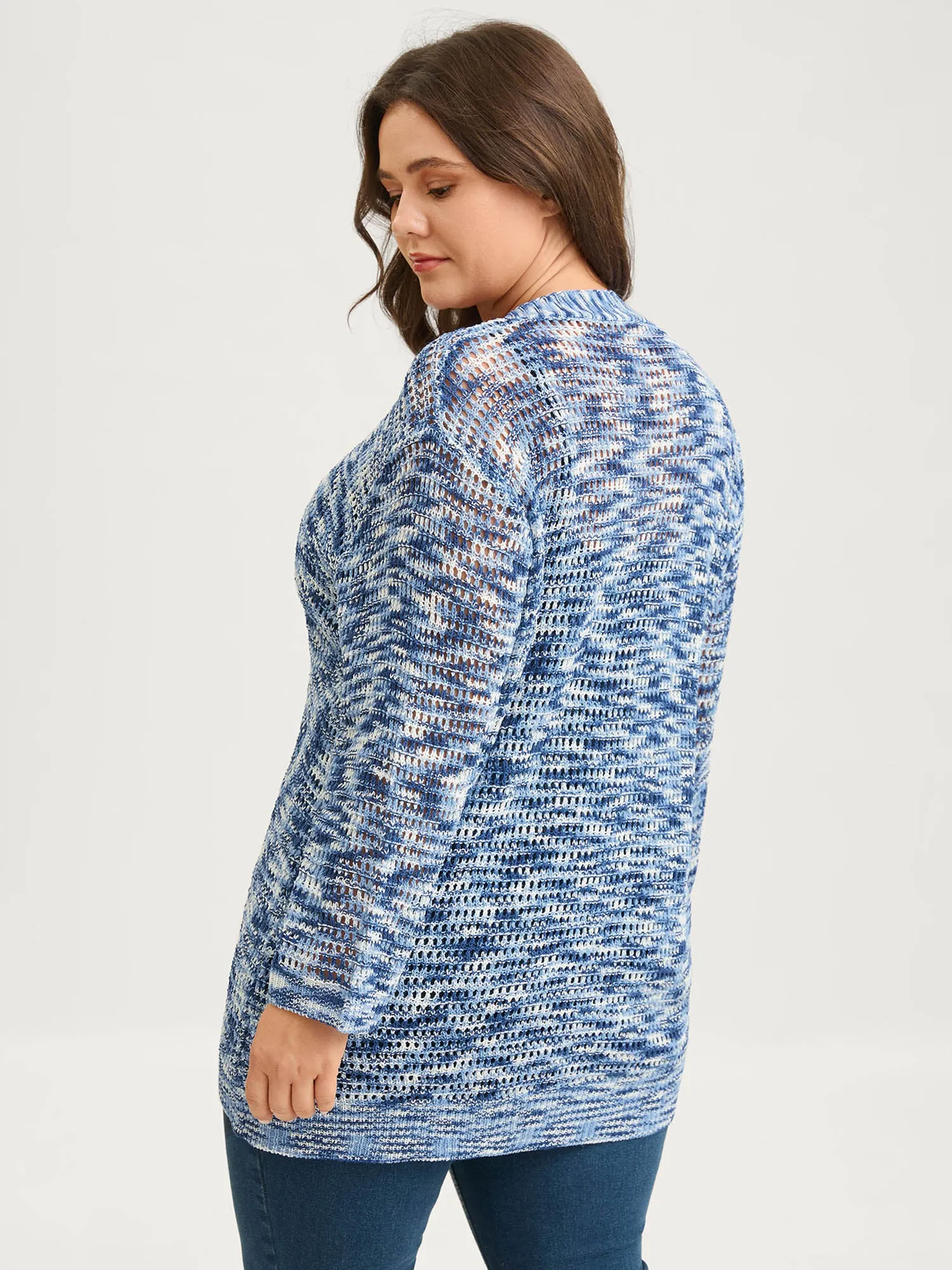 Abstract Textured Cut-Out Knit Cardigan sold by Bloomchic product image thumbnail 4