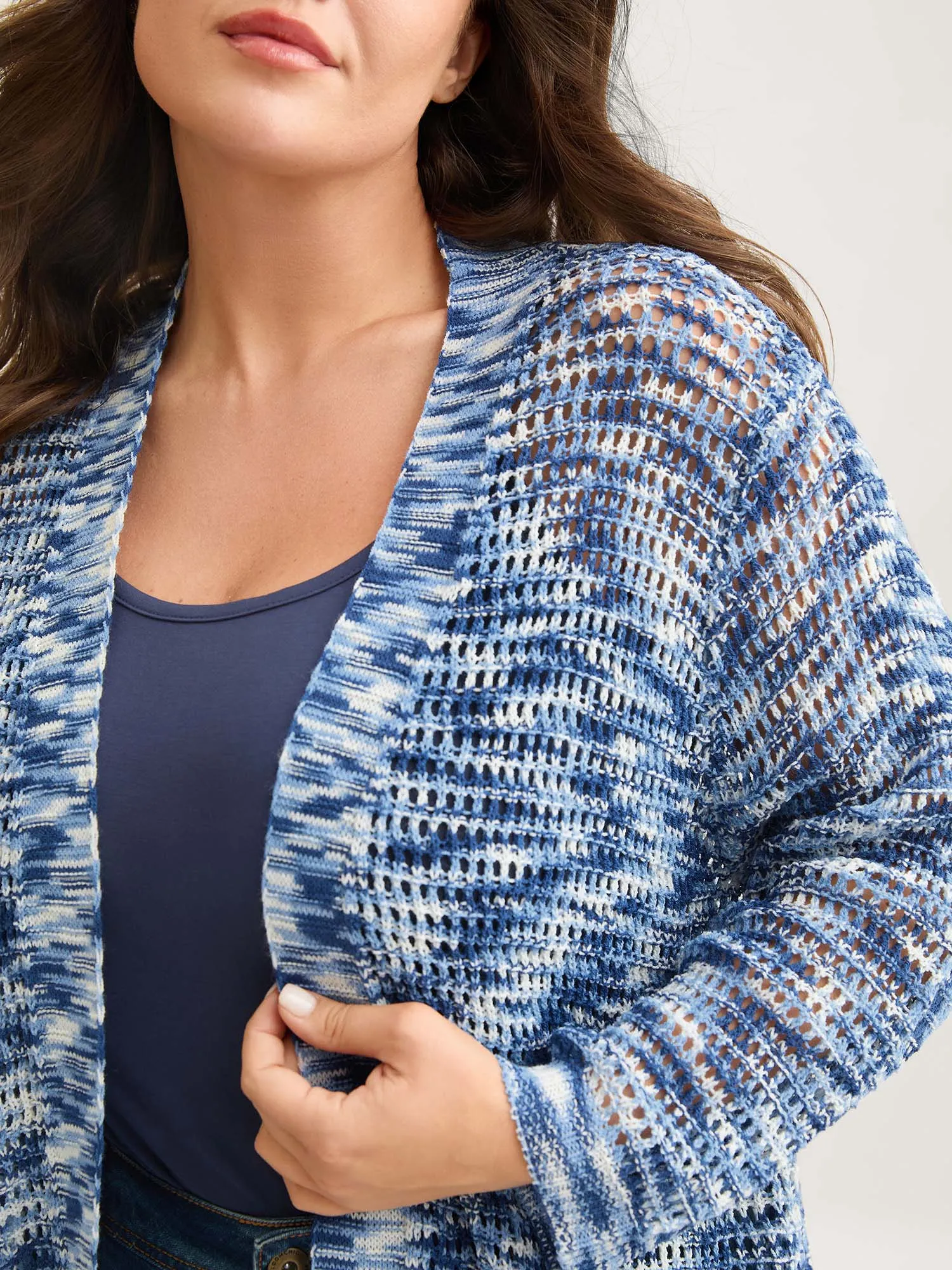 Abstract Textured Cut-Out Knit Cardigan sold by Bloomchic product image thumbnail 2