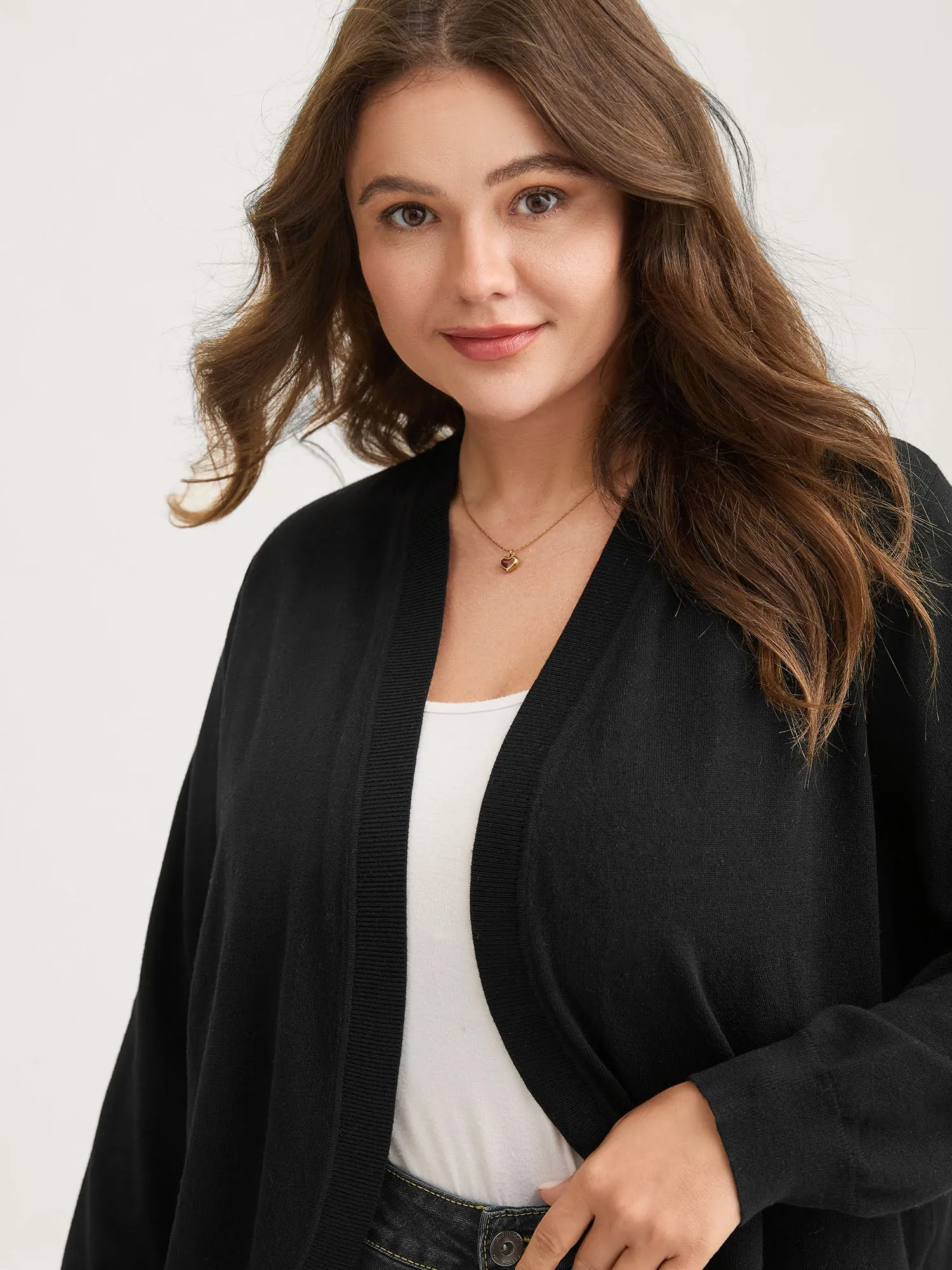 Supersoft Arc Swing Front-Open Lightweight Cardigan sold by Bloomchic product image thumbnail 2