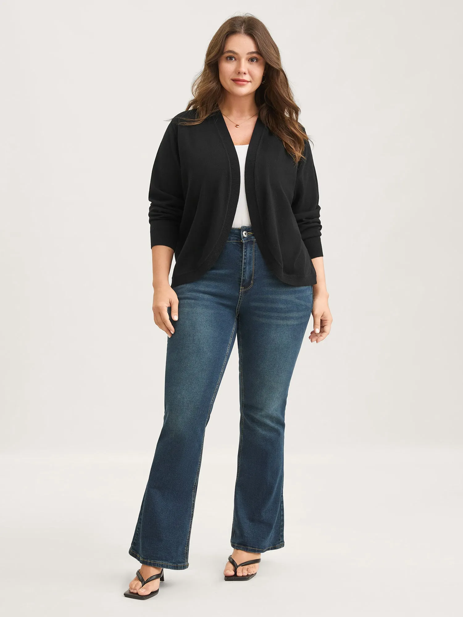 Supersoft Arc Swing Front-Open Lightweight Cardigan sold by Bloomchic product image thumbnail 3