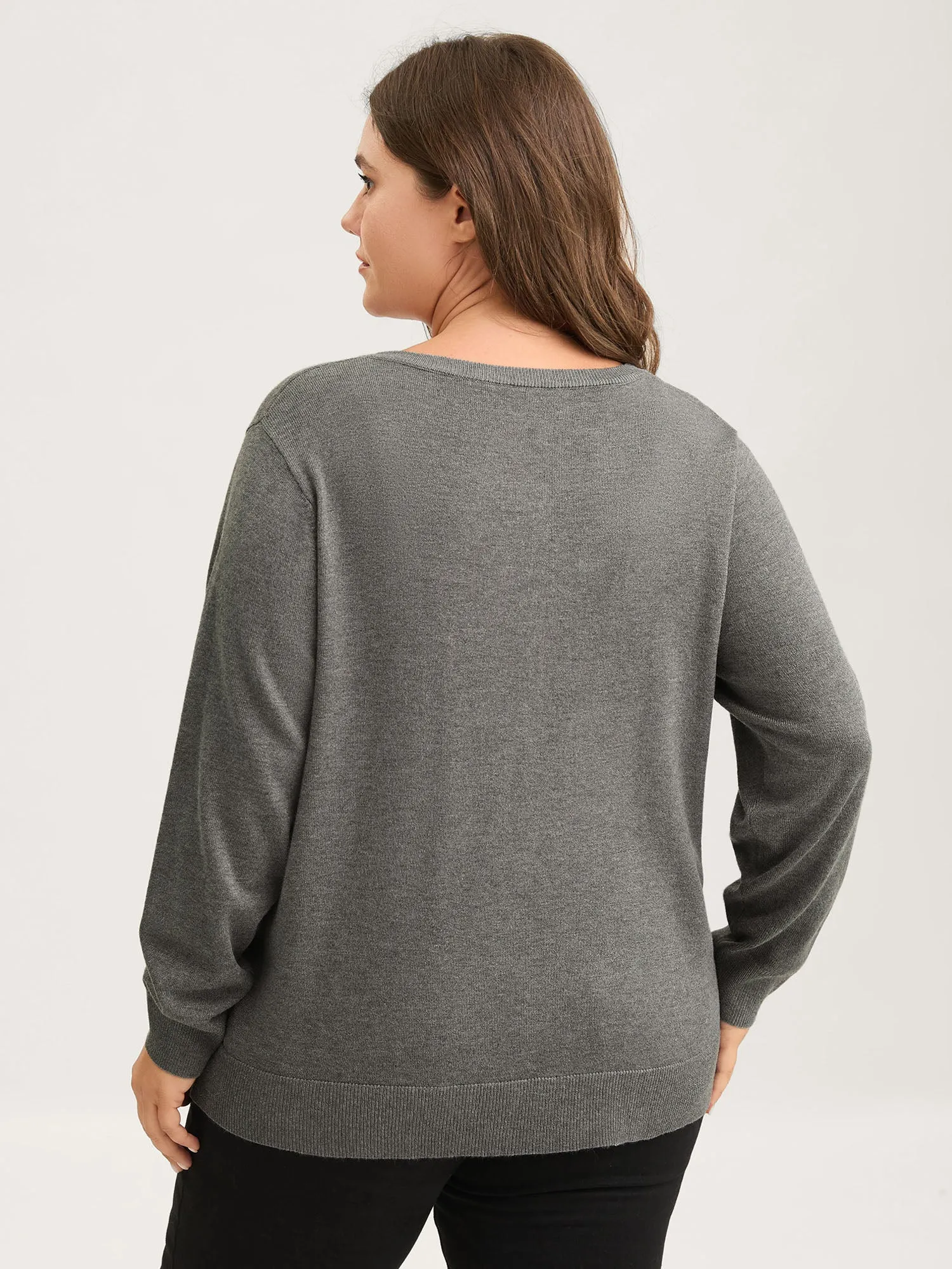 Supersoft Button Round Neck Lightweight Cardigan sold by Bloomchic product image thumbnail 4