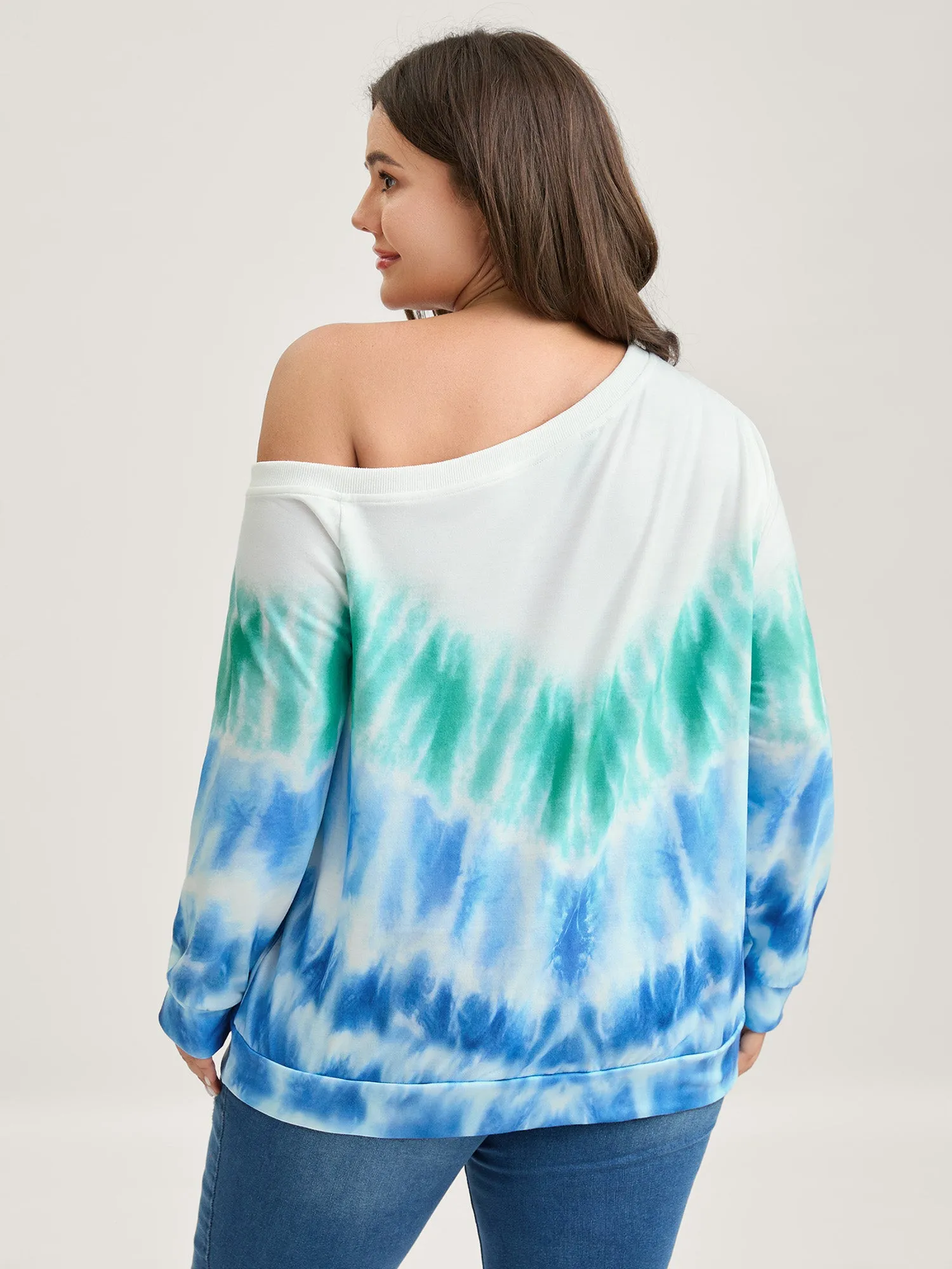 Tie-Dye One-Shoulder Sweatshirt sold by Bloomchic product image thumbnail 4