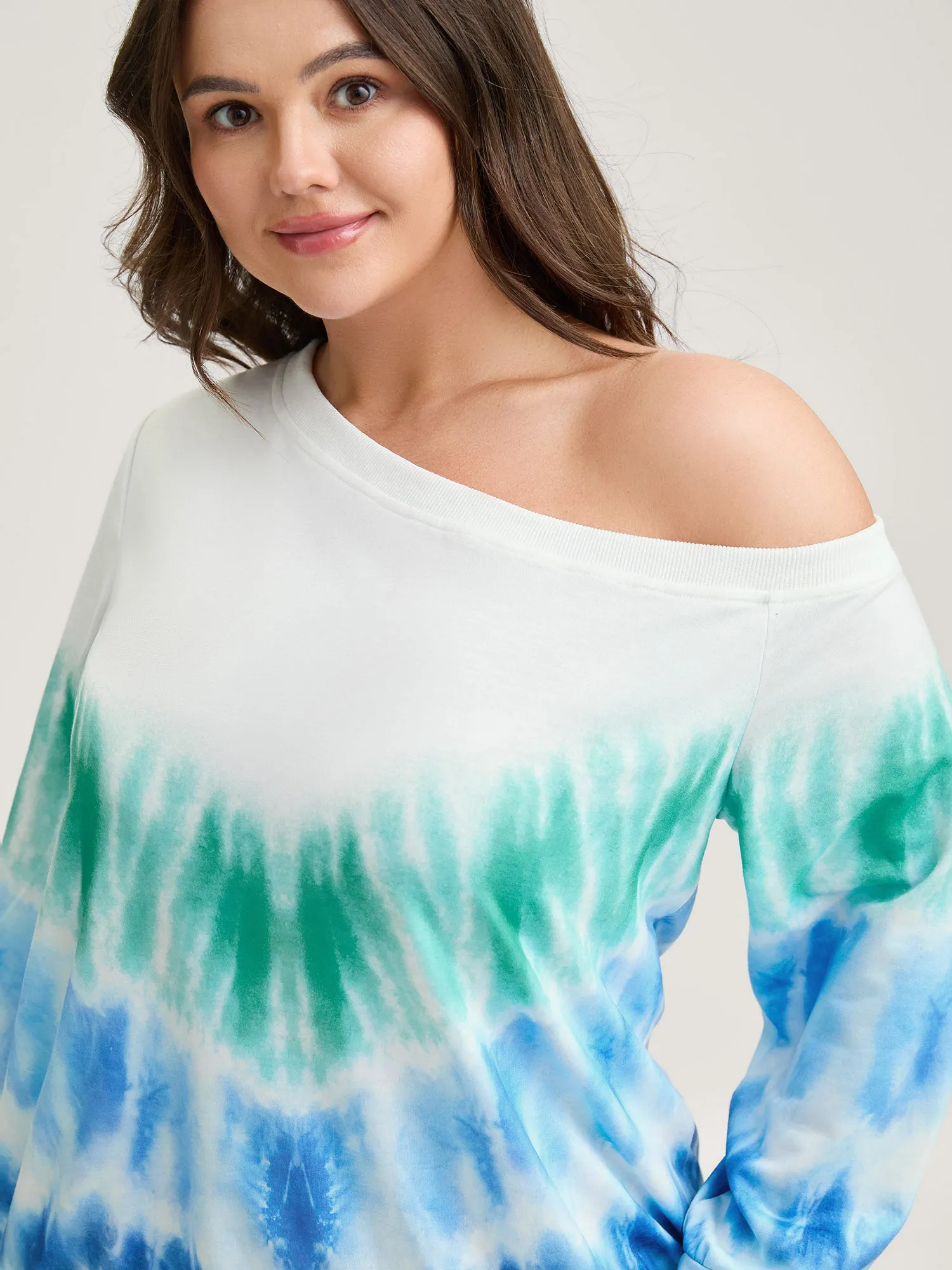 Tie-Dye One-Shoulder Sweatshirt sold by Bloomchic product image thumbnail 3