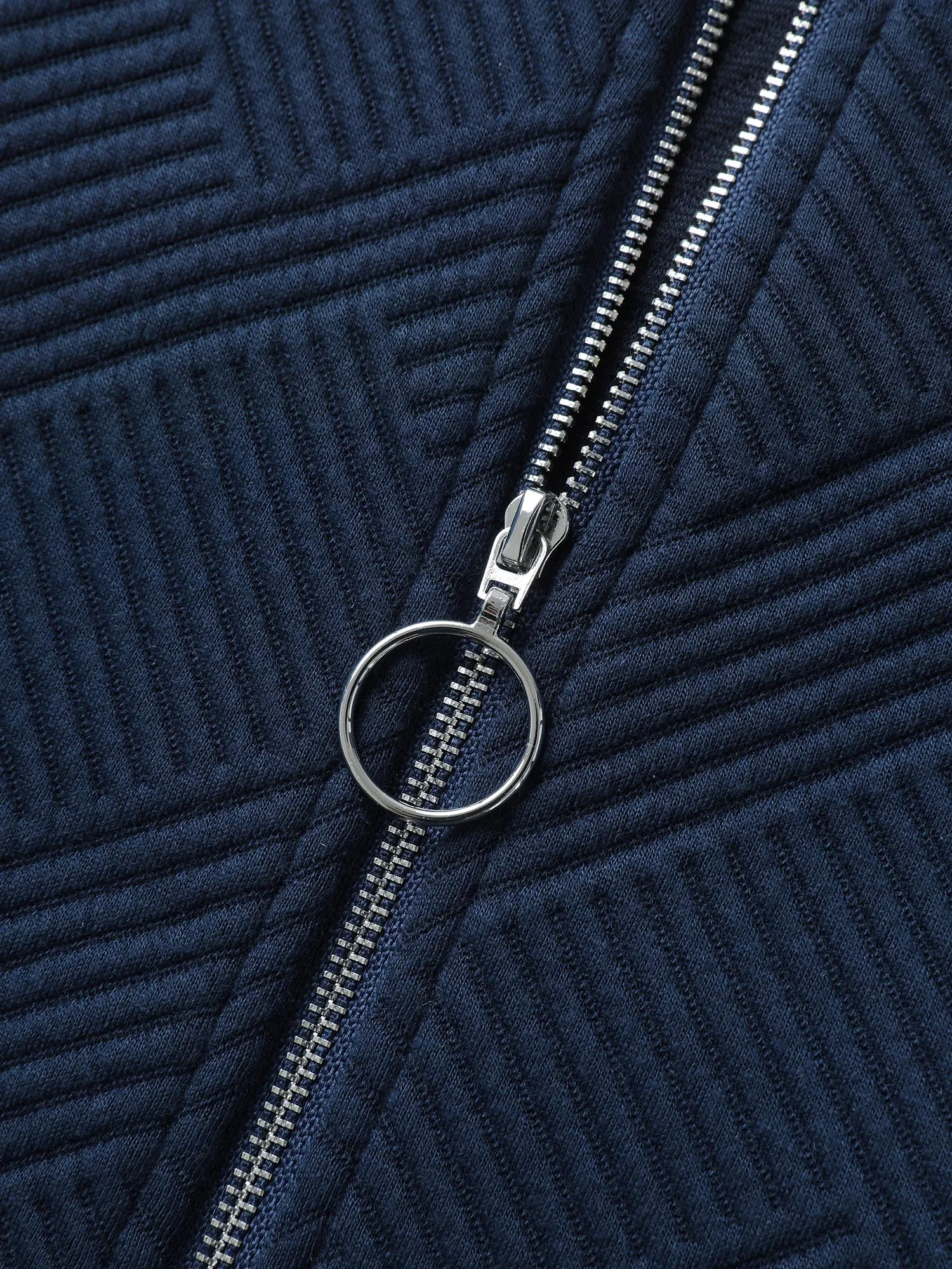 Textured Solid Pockets Zipper Jacket sold by Bloomchic product image thumbnail 5