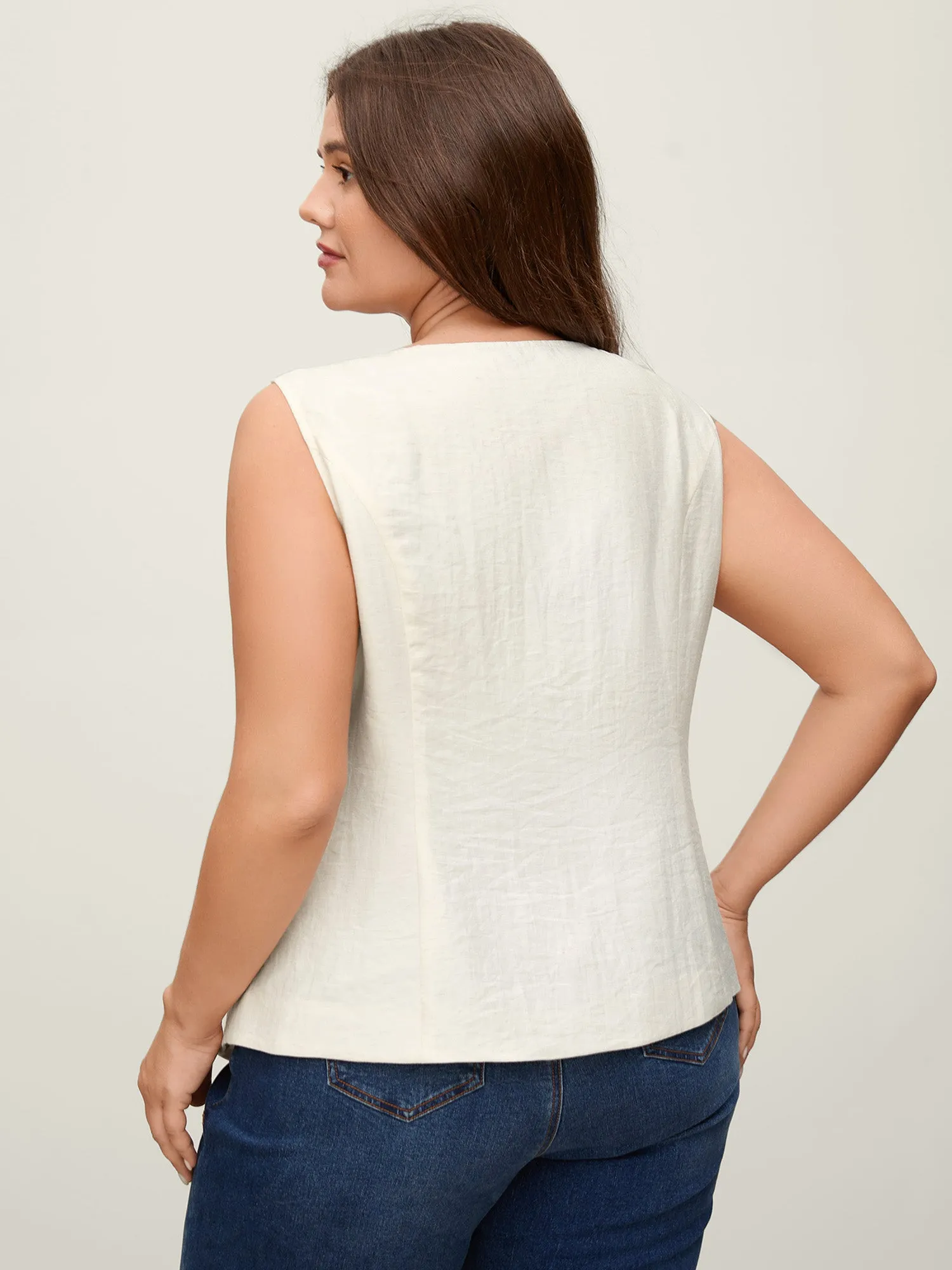 Linen Solid Button Vest sold by Bloomchic product image thumbnail 4