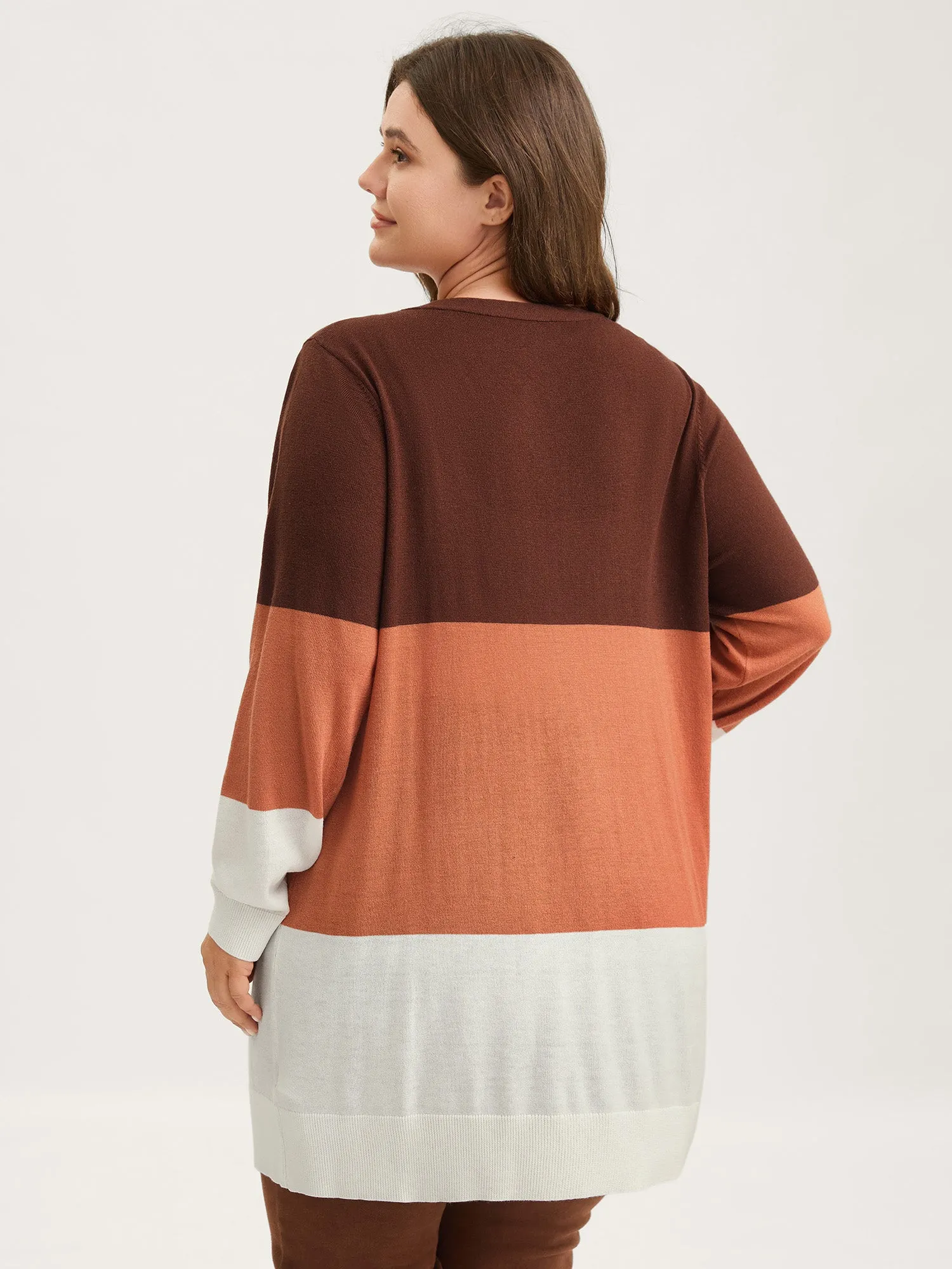 Supersoft Color Block Front-Open Lightweight Cardigan sold by Bloomchic product image thumbnail 5