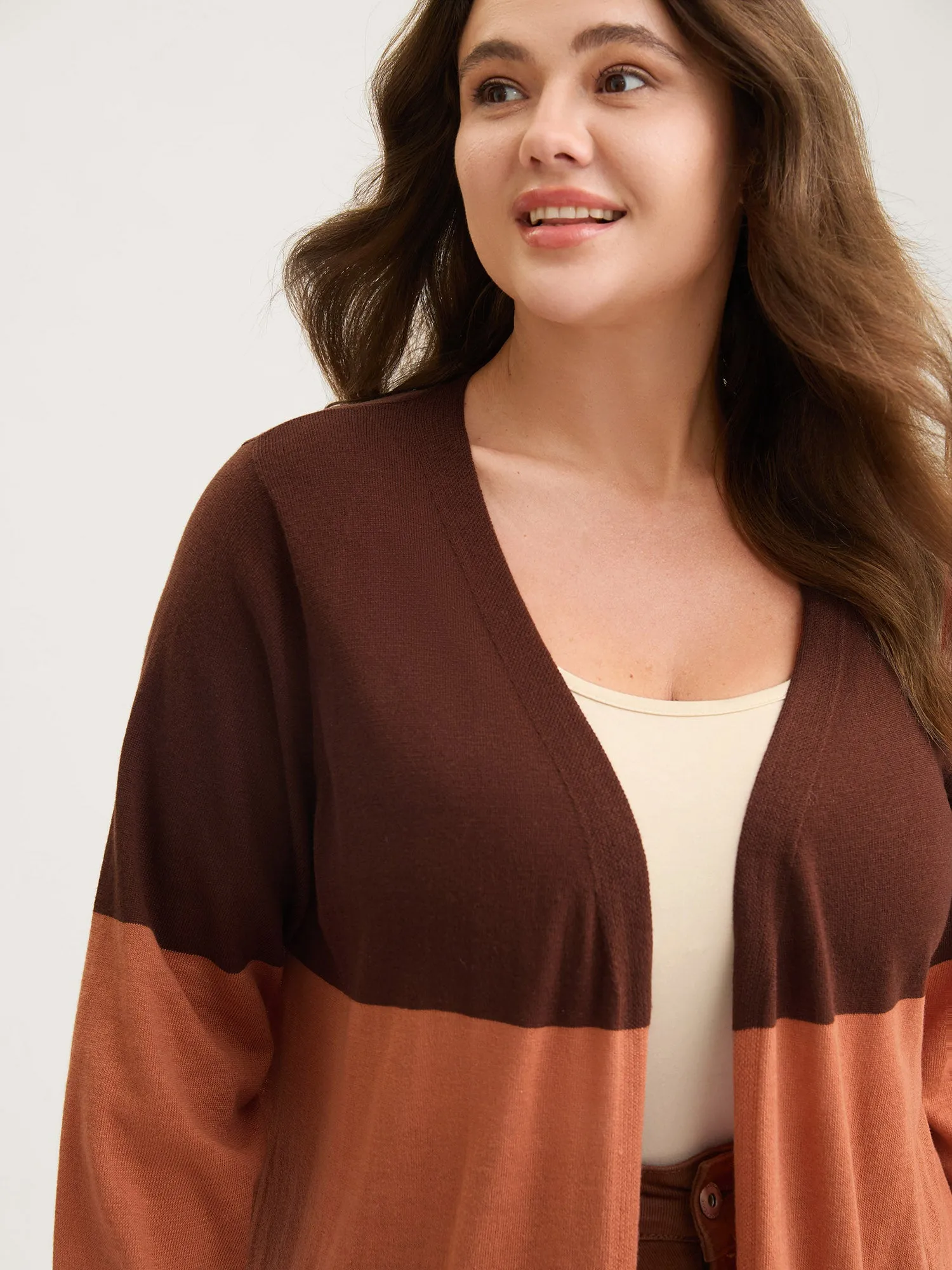 Supersoft Color Block Front-Open Lightweight Cardigan sold by Bloomchic product image thumbnail 2