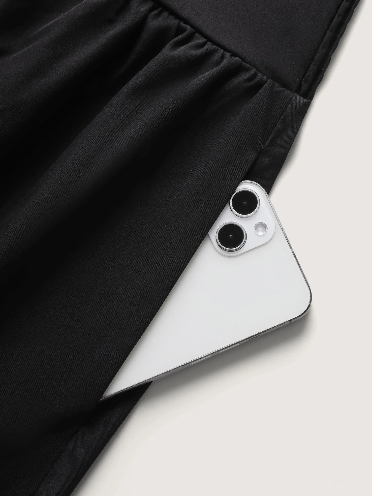 Wide Cinched-Waist Solid Midi Skirt sold by Bloomchic product image thumbnail 5